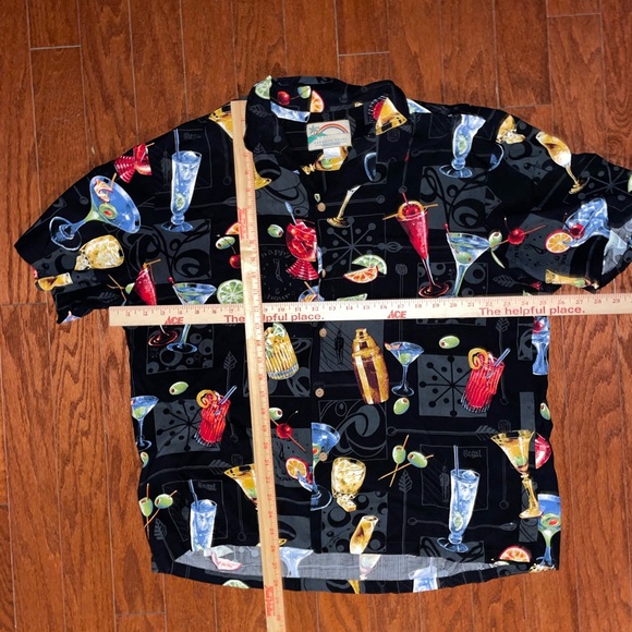 Paradise Found Vintage Black Cocktail Hawaiian Rayon Shirt Men's XL HAWAII MADE - Picture 5 of 5